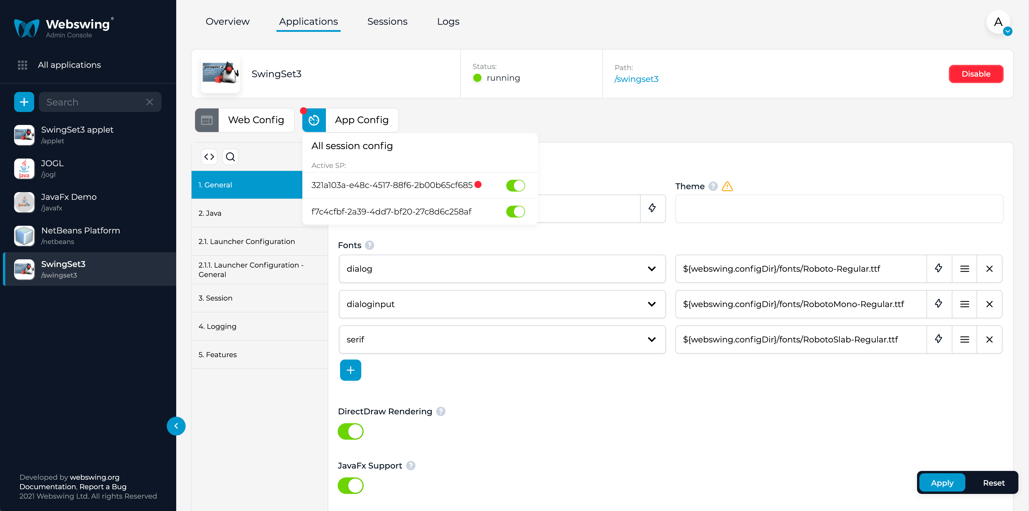 Application Configuration
