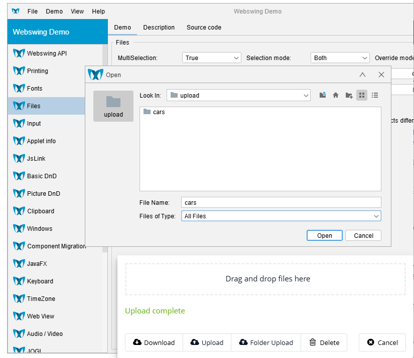 Directory upload/download