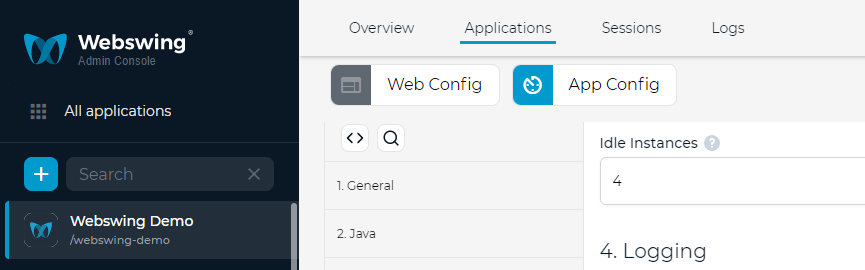 Idle instances config