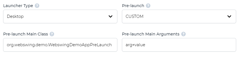 Pre-launch configuration